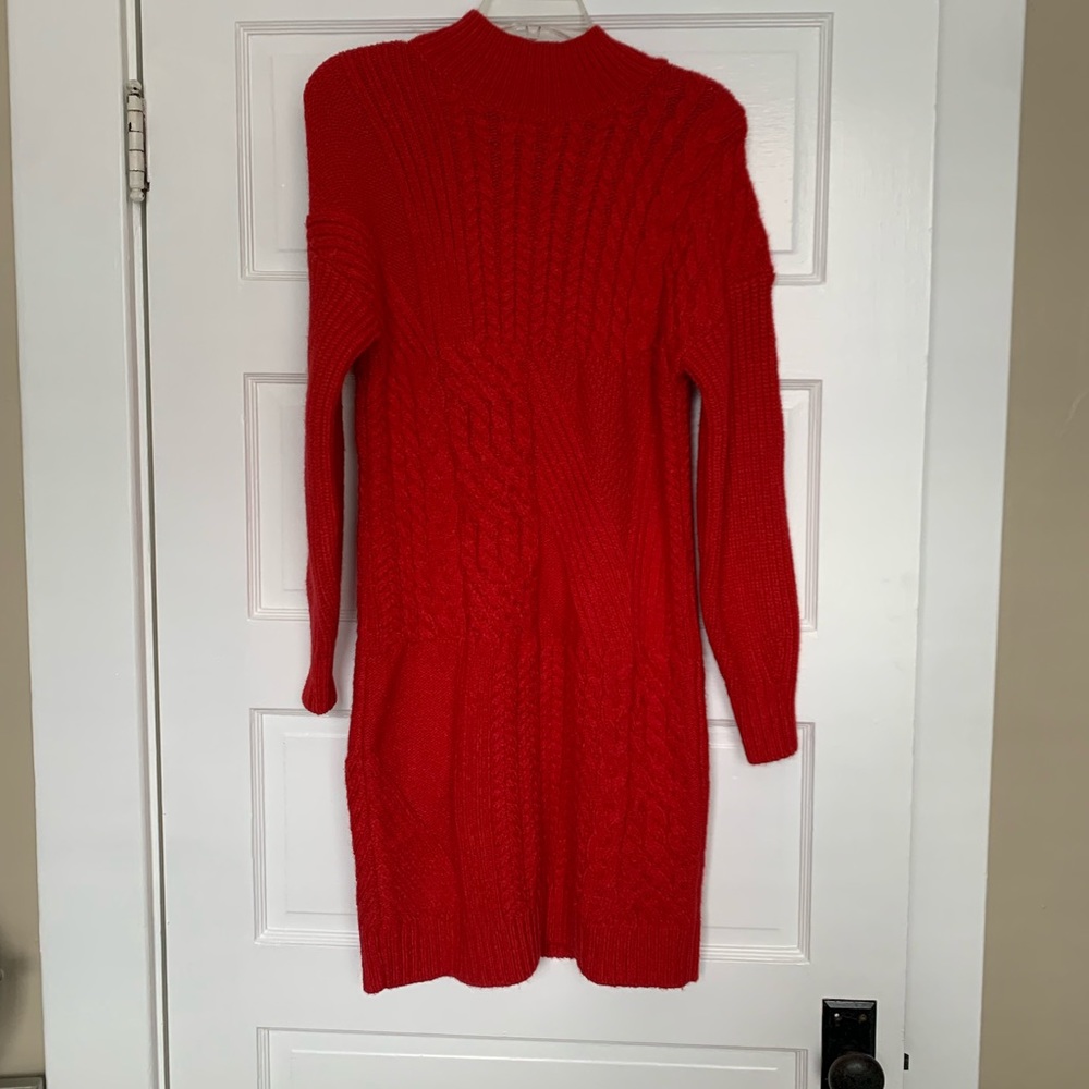 Red sweater dress